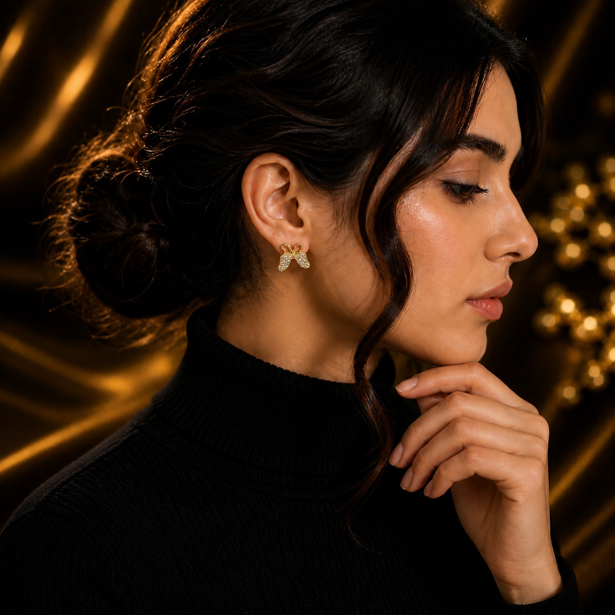 Luxury Butterfly Crystal Stud Earrings