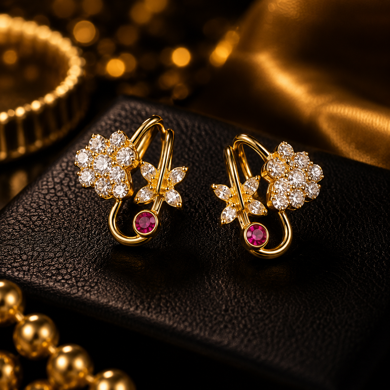 Luxury Floral Crystal Earrings