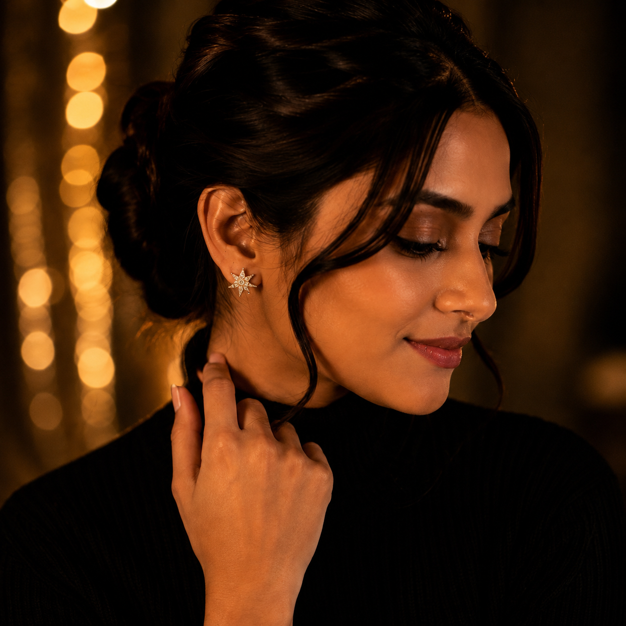 Luxury Sunburst Crystal Stud Earrings