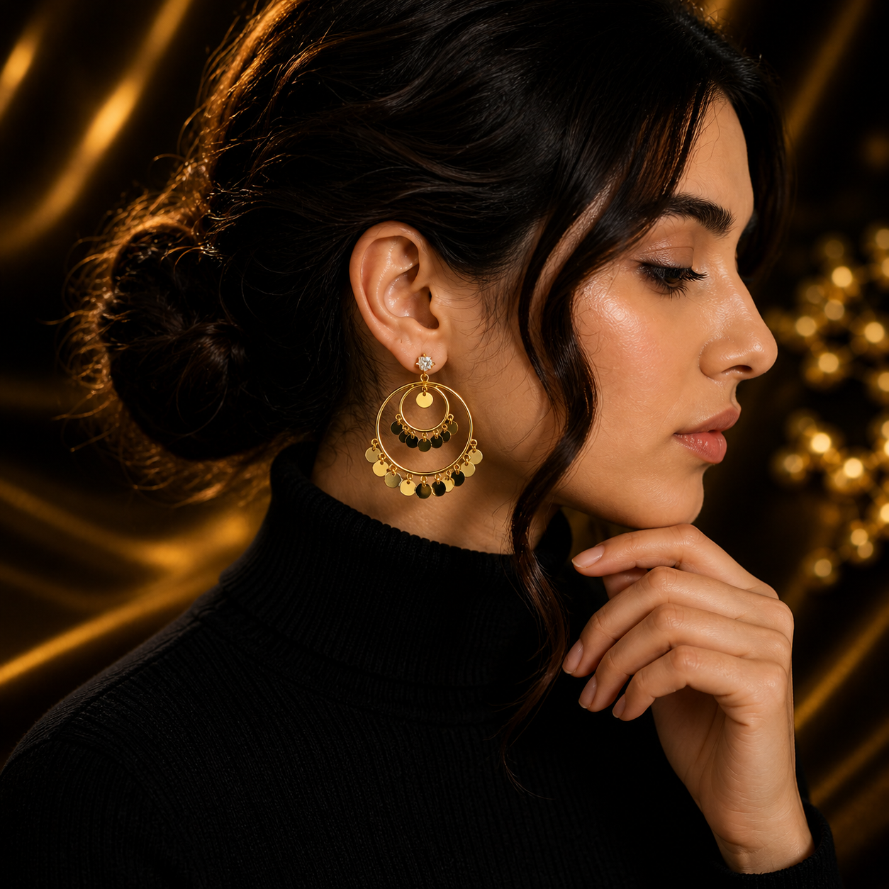 Luxury Coin Hoop Earrings