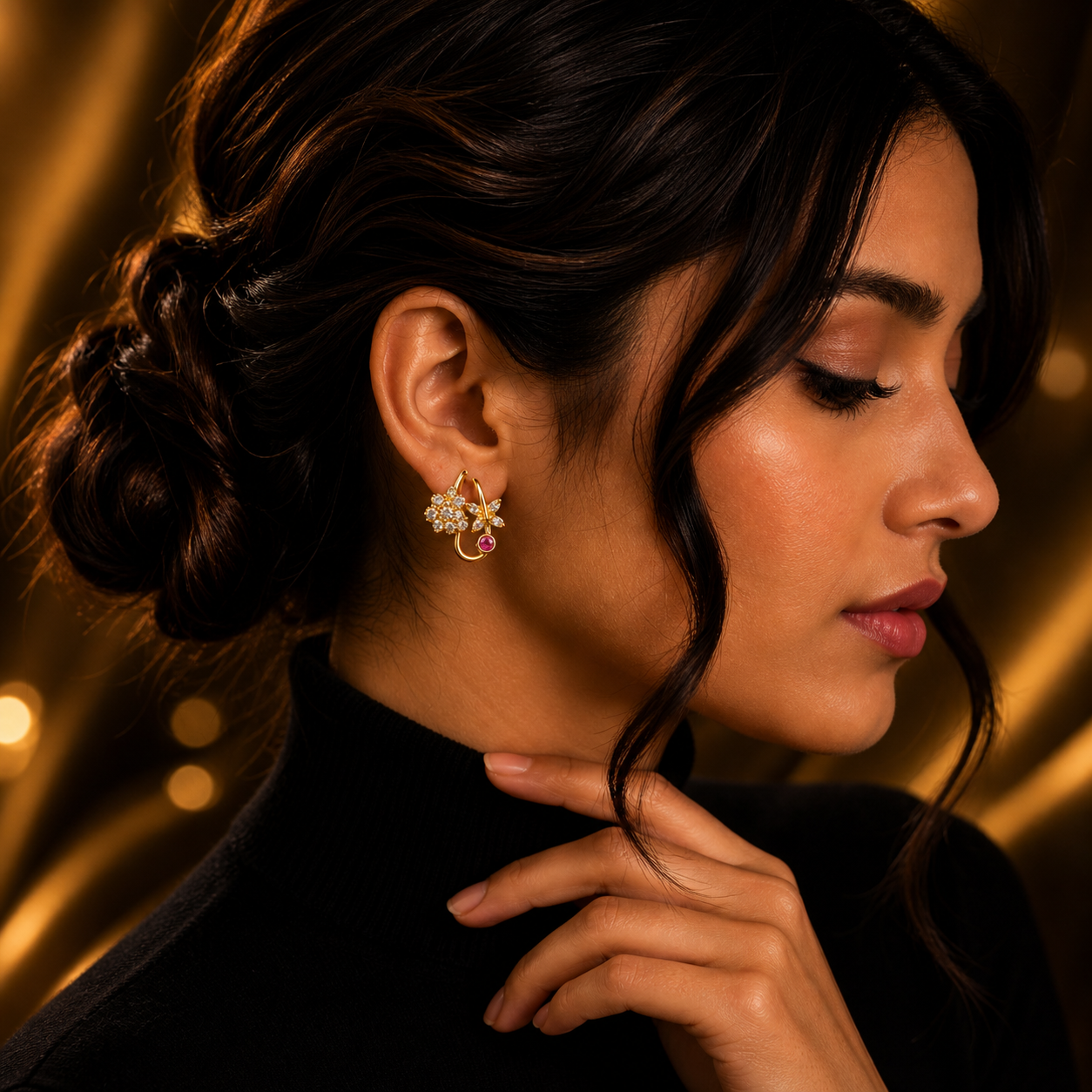 Luxury Floral Crystal Earrings