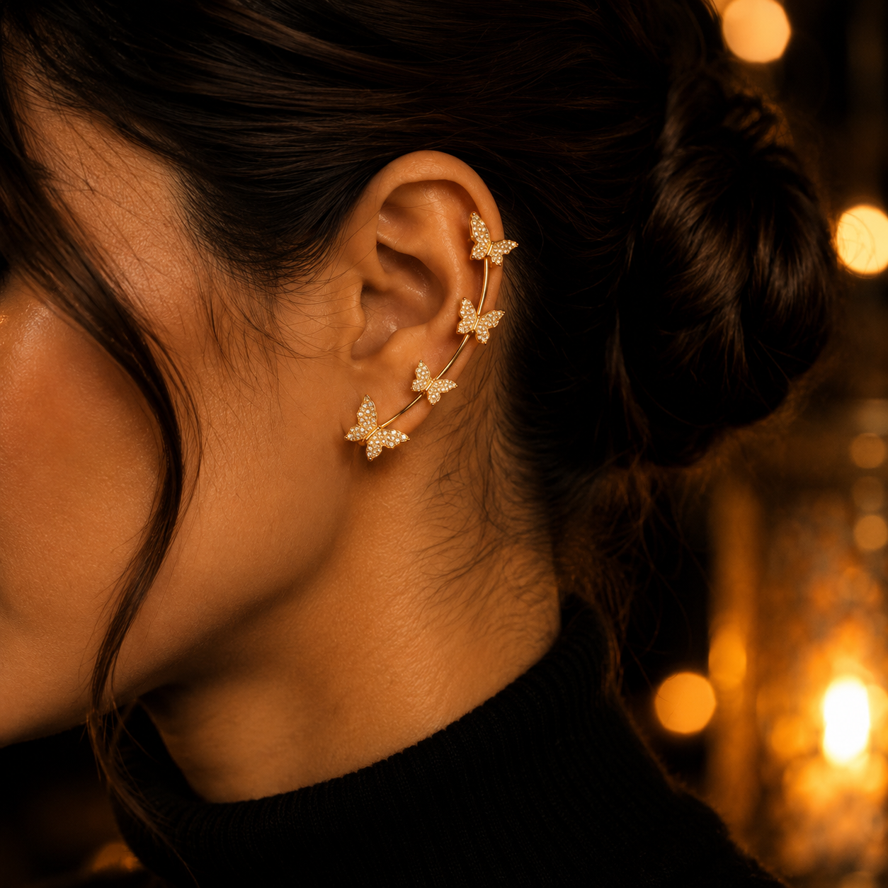Luxury Butterfly Hoop Earrings