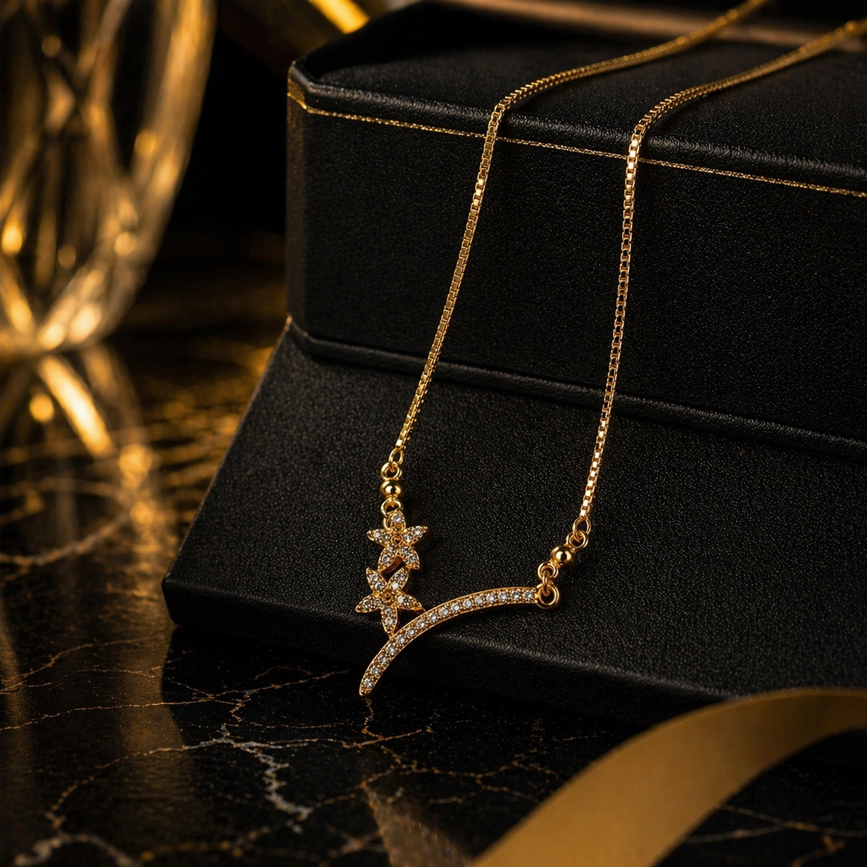 Luxury Butterfly Curve Pendant Necklace